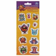 Мягкие многораз. наклейки 97*227мм монстрики