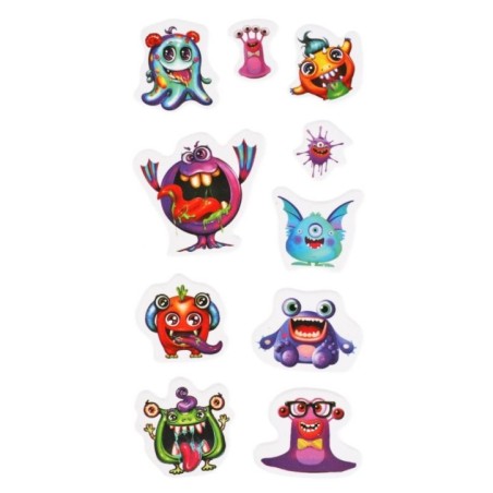 Мягкие многораз. наклейки 97*227мм монстрики
