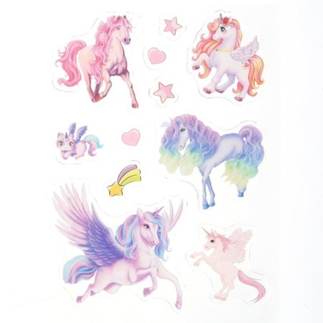 Гелев. многораз. наклейки 150*247мм единороги