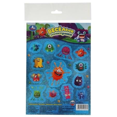 Веселые Монстрики. Сверкающие наклейки.