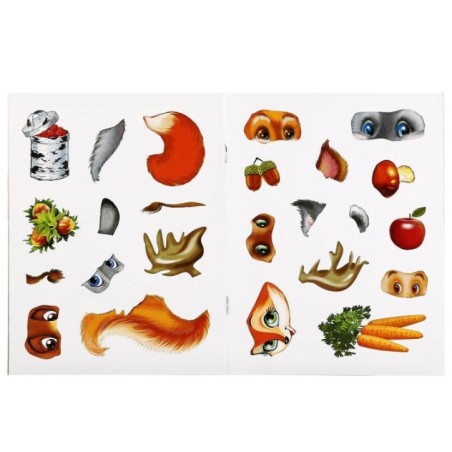 Лесные животные. (Умные наклейки. Вклей части)