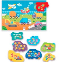 Пазлы на подложке. Машины.