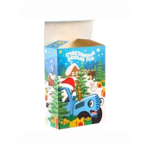 Коробка подарочная новогодняя "Синий трактор"