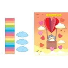 Объёмные аппликации из бумаги. Котики и сердечки