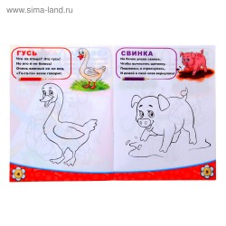 Раскраска детская «Домашние животные», 12 стр.