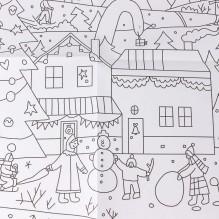 Зима в городе  Раскраска-плакат