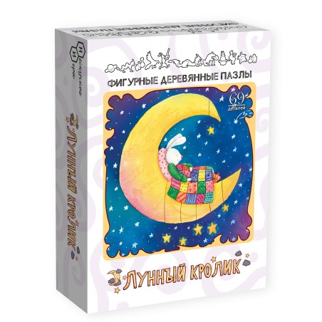 Фигурные деревянные пазлы. Лунный кролик