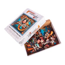 Фигурный деревянный пазл. Принцесса и дракон