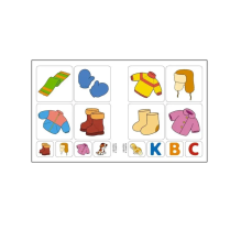 Раскраска с наклейками. Зимняя одежда.