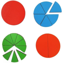 Развивающая деревянная доска - Дроби 12 шт