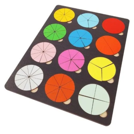 Развивающая деревянная доска - Дроби 12 шт