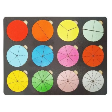 Развивающая деревянная доска - Дроби 12 шт