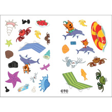 Три кота. Развивающие наклейки. На пляже (Три кота и Море приключений)