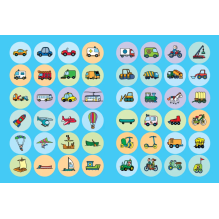 Мой первый English. Раскраска с наклейками. Транспорт. Transport