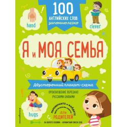 100 английских слов: запомню легко. Я и моя семья (двусторонний плакат-схема)