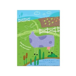 Наклейки с загадками. Собери по частям. В деревне