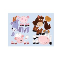 Наклейки с загадками. Собери по частям. В деревне