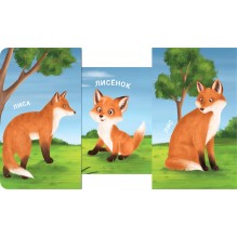 Книжки - задвижки. Мама, папа и малыш. Дикие животные