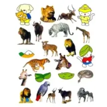 Читай, играй, наклеивай. Животные. Розовая