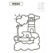 Наклей и раскрась. Паровоз